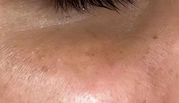 Oily skin with visible pores before a carbon laser peel